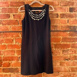 Rebecca Taylor black pearl neckline shift dress